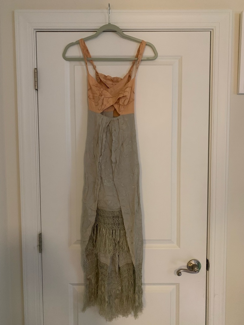 Free People Love Me Not Satin Fringe Midi Dress - Picture 6 of 7